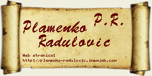 Plamenko Radulović vizit kartica